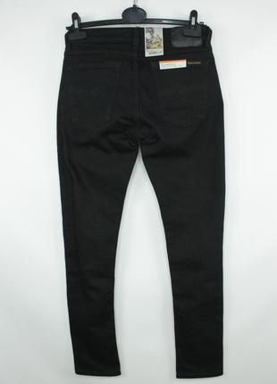 Брендовые узкие джинсы nudie jeans skinny lin black black5 фото