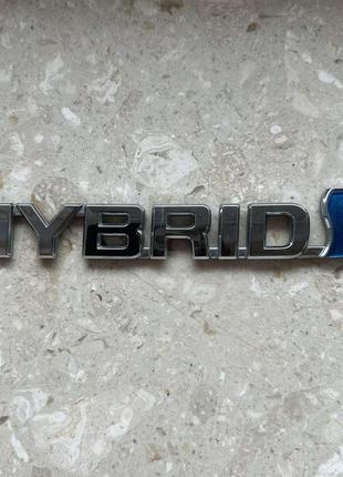 Шильдик-напис hybrid на кришку багажника орігінал 75447-92450
