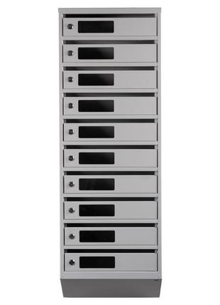Поштовий ящик галіндустрія багатосекційний яп10с на 10 квартир сірий 1150x390x2002 фото