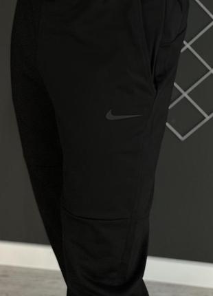 Демісезонні чоловічі штани чорні в стилі nike, чорний лого (двонитка) висока якість