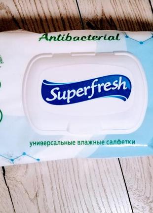 Влажные салфетки для детей и мам superfresh antibacterial с клапаном1 фото