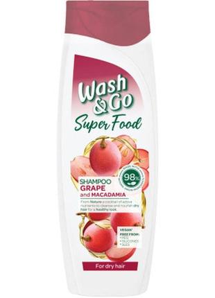 Шампунь wash&go; super food з виноградом і макадамією 400 мл (...