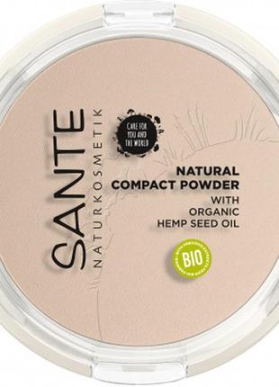 Пудра для обличчя sante natural compact powder 01 — cool ivory...