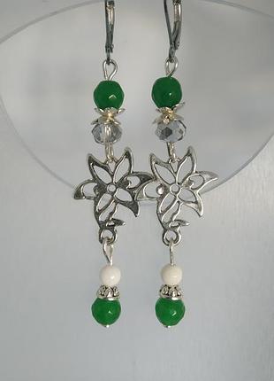 Резной коралл, нефрит. "жасмин" набор.8 фото