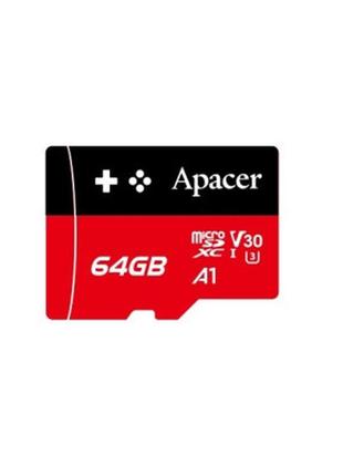 Карта памяти apacer 64gb microsd class 10 uhs-i u3 (ap64gmcsx1...