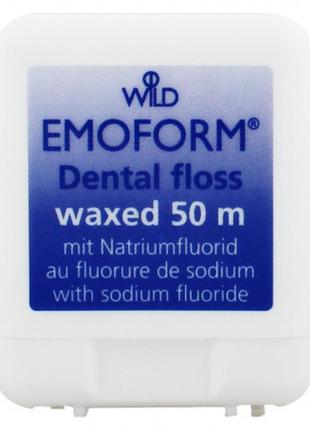 Зубна нитка dr. wild emoform увіщена з фторидом натрію 50 м (7...