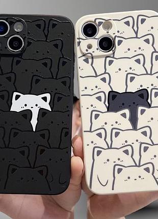 Чохол з котиком з котом iphone 7 8 x xr 11 12 13 14 15 pro max