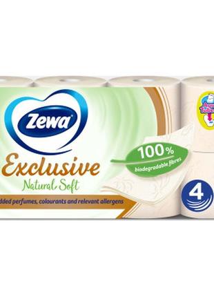 Туалетний папір zewa exclusive natural soft 4 шари 8 рулонів (...