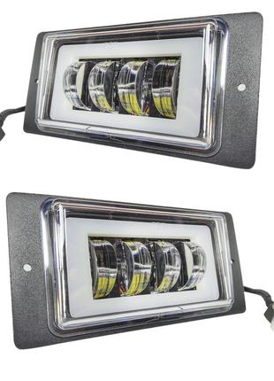 Противотуманные фары led ваз 2110, 2111, 2112, 2114, 2115 птф 4 линзы + светотеневая граница + дхо новинка