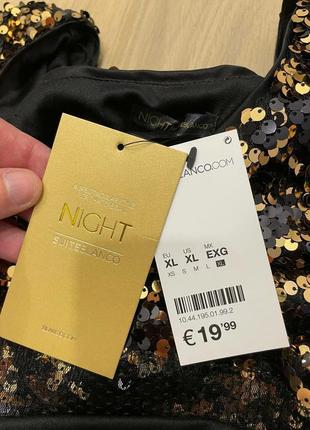 Акция 🎁 новая стильная футболка блуза night by suiteblanco с пайетками zara massimo dutti4 фото