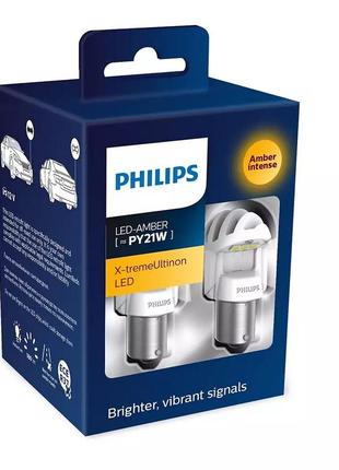 Комплект светодиодных ламп philips 11498xuaxm x-tremeultinon led gen2 py21w 12v bau15s (2 шт.)