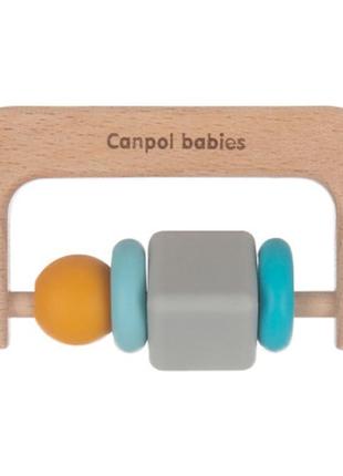 Прорізувач canpol babies дерев'яно-силіконова різнобарвна (80/...2 фото