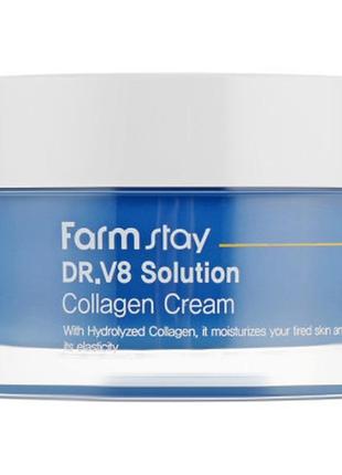 Крем для обличчя farmstay dr.v8 solution collagen cream антиві...