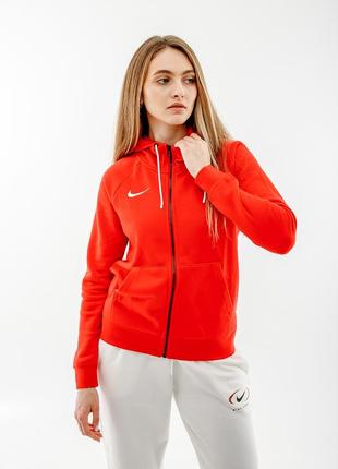 Женская толстовка nike flc park20 fz hoodie красный s (7dcw6955-657 s)