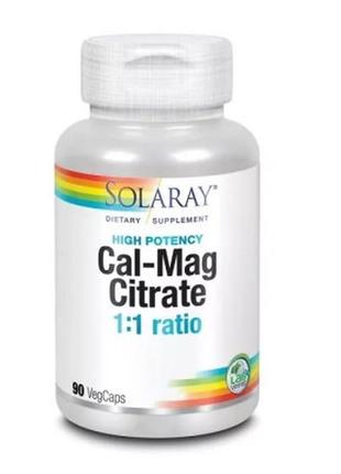 Мінерали solaray кальцій і магній, cal-mag citrate, high poten...