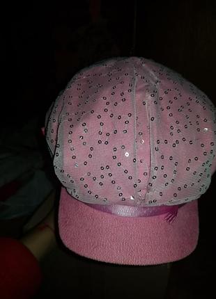 Кепка розовая паетки