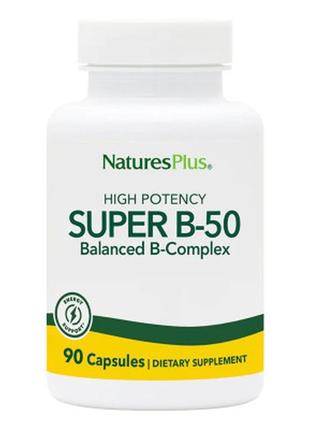 Вітамін natures plus супер в-комплекс, в-50, super b-50, 90 ве...
