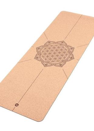 Килимок для йоги flower of life bodhi корковий 185x66x0.4 см