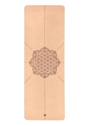 Килимок для йоги flower of life bodhi корковий 185x66x0.4 см2 фото