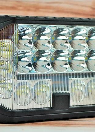 Led фара прямоугольная (1шт) 96w ближний + дальний та желтый габарит 12-24v (18x11,5x5см) фары на трактор мтз