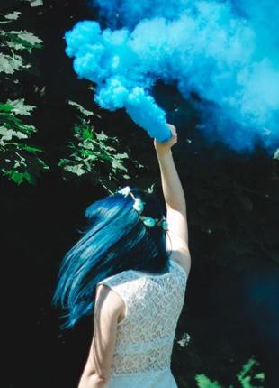 Синій (голубий) дим для визначення статі дитини, димова шашка ...6 фото