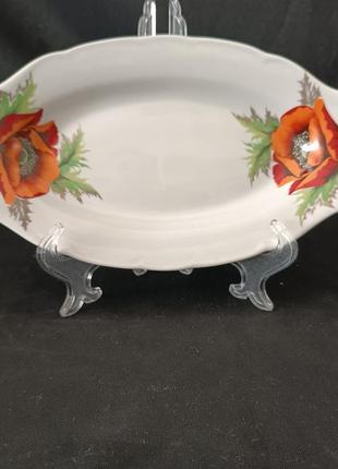 Салатница / селедочник "маки" коростенский фарфор