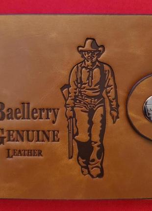 Гаманець baellerry genuine leather, з тисненням ковбоя, чолові...2 фото