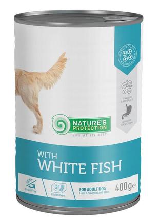 Вологий корм для дорослих собак з білою рибою nature's protect...