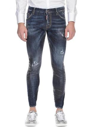 Крутые оригинальные джинсы dsquared2 slim fit distressed blue denim sexy twist jean