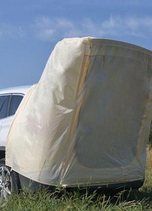 Солнцезащитная автомобильная палатка для кемпинга с креплением на багажник бежевая2 фото