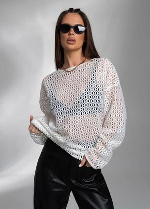 Полупрозрачный лонгслив с макраме😍