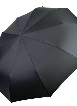 Семейный складной зонт полуавтомат на 10 спиц с большим куполом от thebest, антиветер, черный, 0731-12 фото