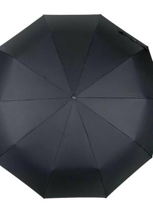Семейный складной зонт полуавтомат на 10 спиц с большим куполом от thebest, антиветер, черный, 0731-13 фото