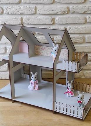 Ляльковий будиночок у стилі лофт з терасою і балконом. простор...5 фото