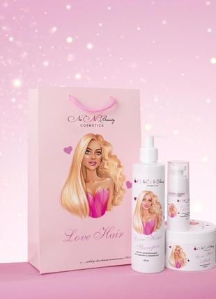 Набір love для реконструкції та розгладження волосся 3в1 nani beauty