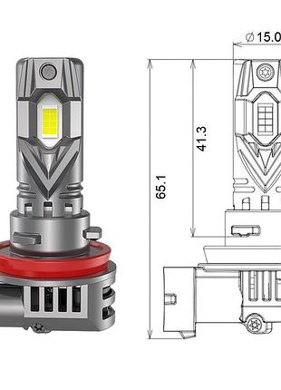 Комплект світлодіодних ламп за розміром галогенок, в штатні місця qline sa h11 52w 6000k qline (small active)