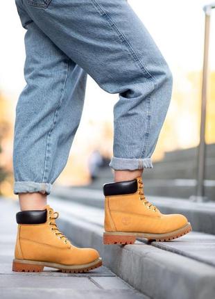 Ботинки timberland рыжие с мехом2 фото