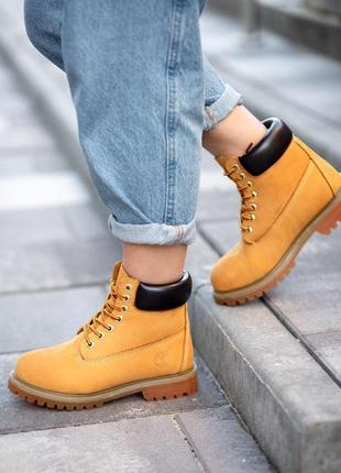 Ботинки timberland рыжие с мехом