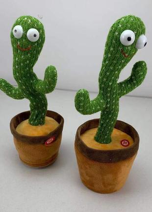 Танцующий кактус петучий 120 песен с подсветкой dancing cactus tiktok игрушка повторяшка кактус6 фото