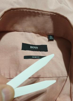 Приталенная брендовая рубашка в полоску hugo boss