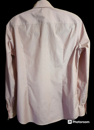 Приталенная брендовая рубашка в полоску hugo boss4 фото