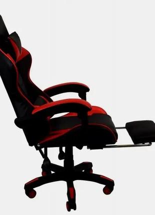 Кресло геймерское поворотное с подставкой для ног borno prestige красное, удобное игровое кресло для геймеров5 фото