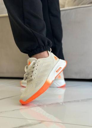 Adidas cloudfoom beige orange2 фото