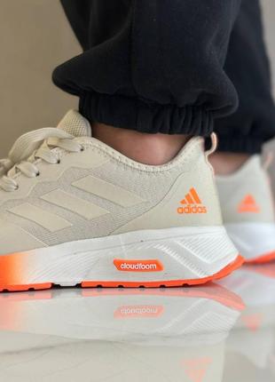 Adidas cloudfoom beige orange5 фото