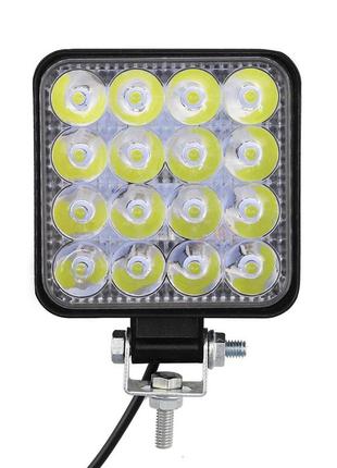 Светодиодная фара 48w 16 диодов 12-24v 6000k (8.5*8.5*1.5см) на легковой авто,грузовой, трактор. led лэд фара.