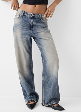 Трендовые широкие джинсы baggy со средней посадкой