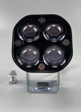 Фара светодиодная led квадратная 40w led chip cree 2525 3d линза белый + желтый ходовые огни