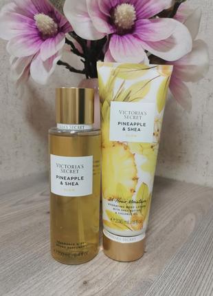 Набор - парфумований зволожуючий спрей та лосьон для тіла victoria's secret pineapple&shea.