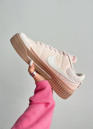 Женские кроссовкт розовые nike wmns court legacy lift 'light soft pink'4 фото