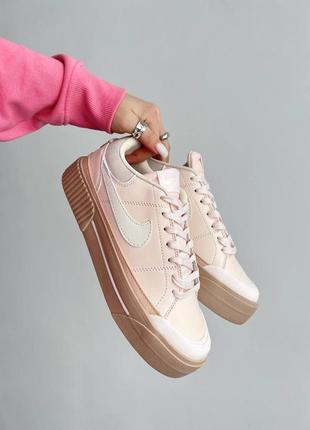 Женские кроссовкт розовые nike wmns court legacy lift 'light soft pink'1 фото